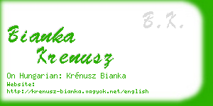 bianka krenusz business card